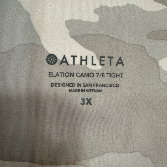 NWT Athleta Elation Camo 7/8 Tight Size 3X New Taupe 23" Inseam - Picture 9 of 11